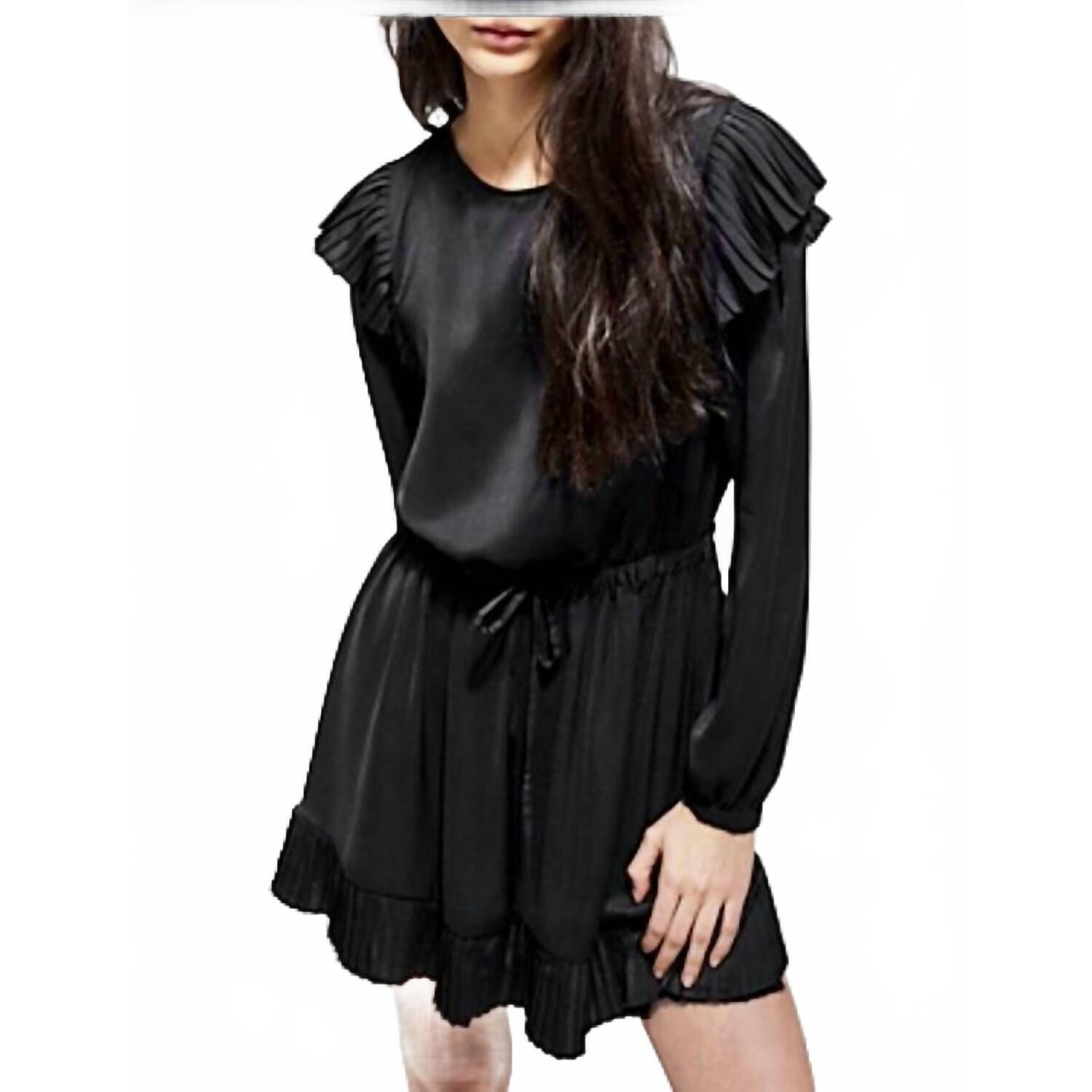 New The Kooples Ruffle Day Dress In Black
